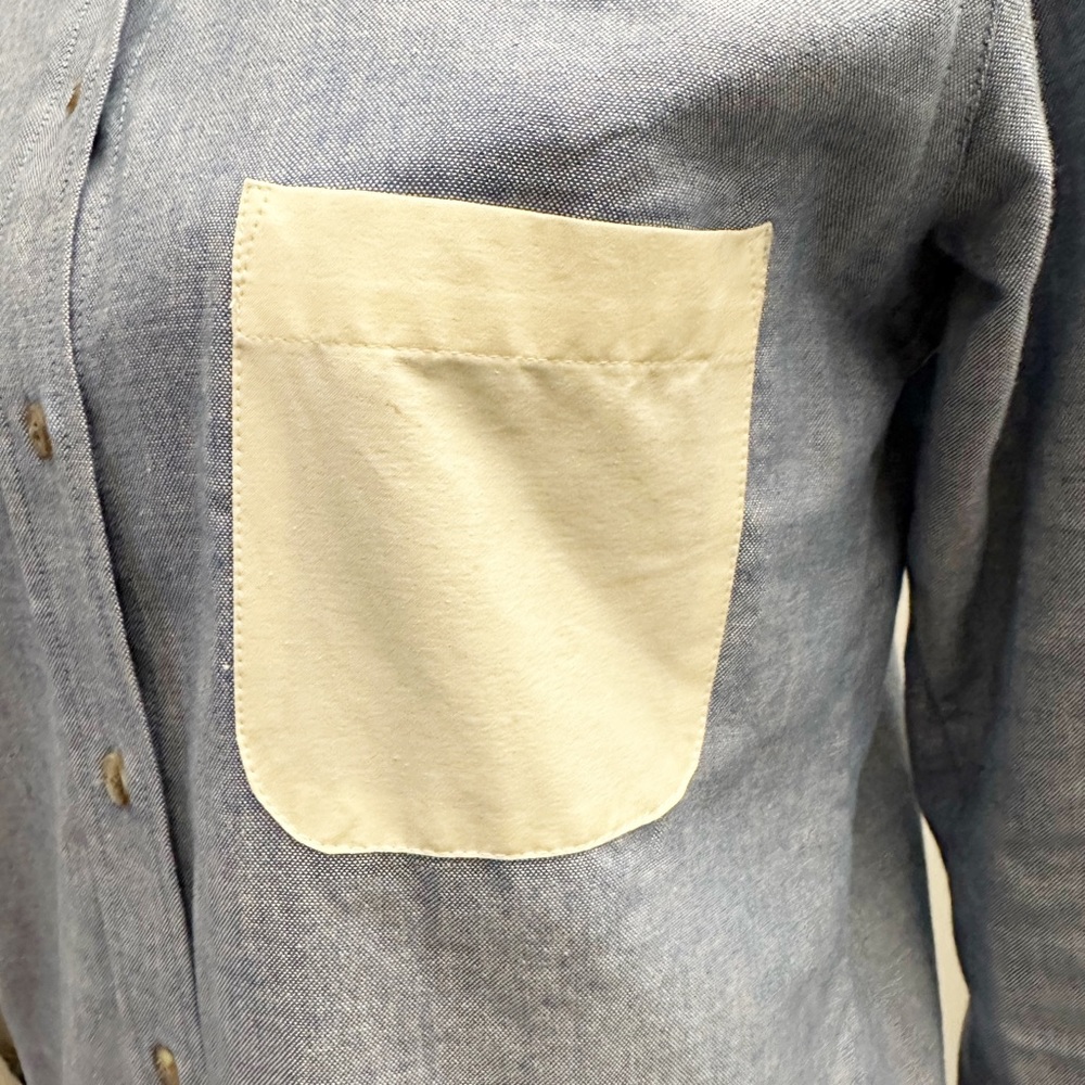 Solid & Striped Blue Chambray Button Down Shirt W… - image 6